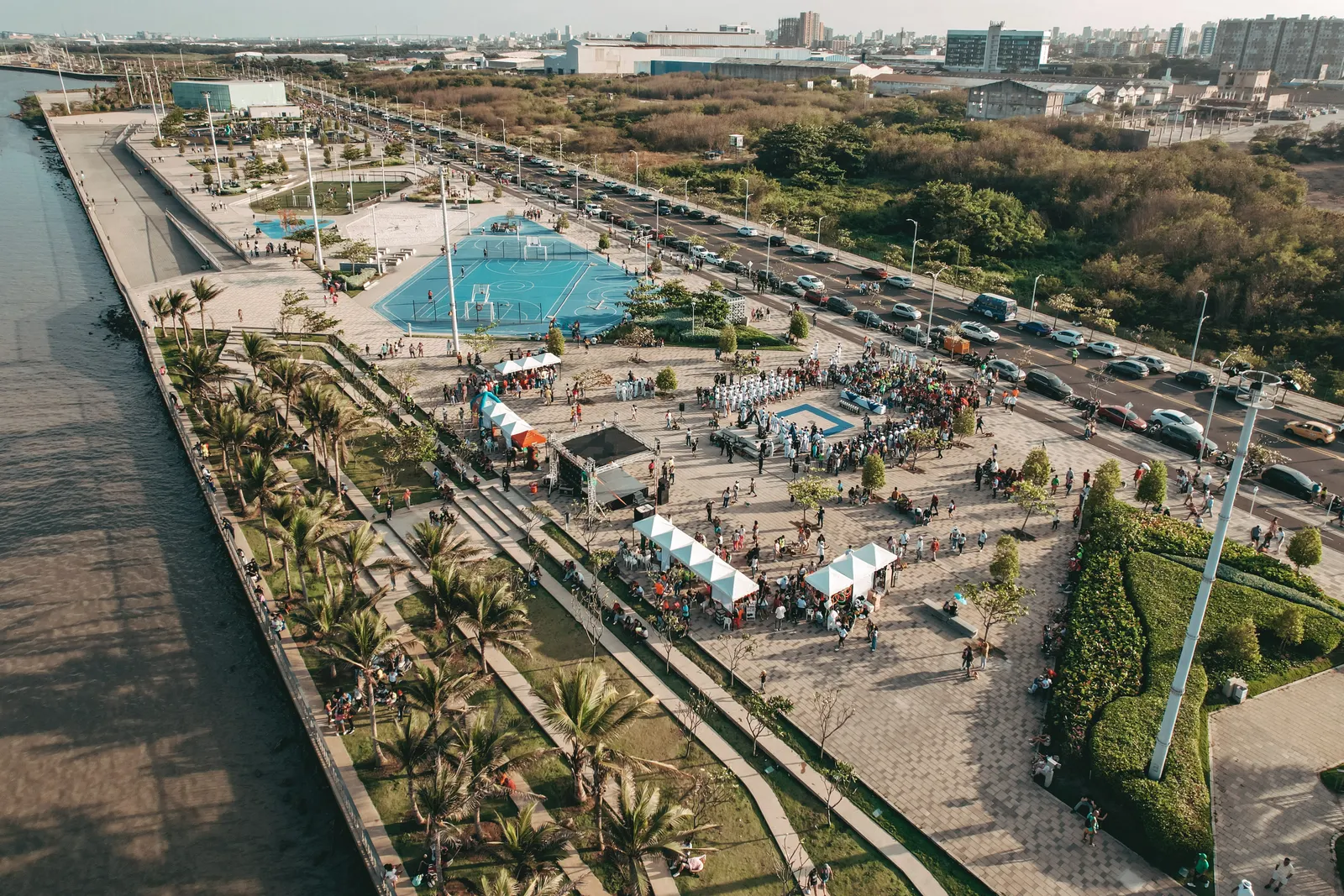 Vista aérea del Gran Malecón y sus espacios recreativos